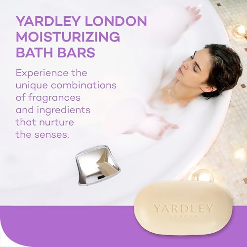 Yardley London Nourishing Bath Soap Bar Aloe & Avocado, Conditions Skin with Creamy Avocado & Olive Extracts, 4.0 oz Bath Bar, 1 Soap Bar
