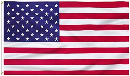 American Flag 4x6 Ft Embroidered Stars Sewn Stripes with Stripes Brass Grommets Heavy Duty Durable Stitched Nylon for Outdoor Vivid Color and