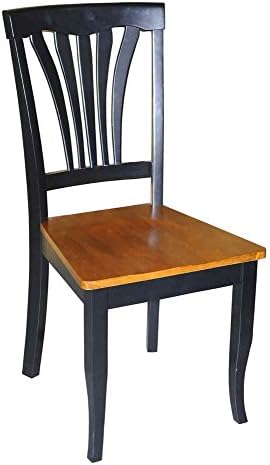East West Furniture AVC-SBR-LC Avon Dining Chairs - Faux Leather Upholstered Wood Chairs, Set of 2, Saddle Brown