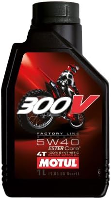 Motul 300V Factory Line Off-Road 5W-40 4T Full Synthetic Racing Motorcycle Oil | ESTER Core Engine Lubricant, JASO MA2 Wet Clutch Compatible, 4-Stroke Dirt Bike ATV UTV Gearbox Protection 4L