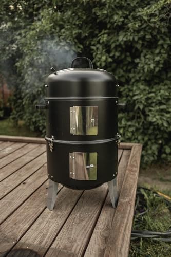 GasOne Vertical Smoker with Thermometer – 16 Inch Heavy Duty Charcoal Smoker – Multipurpose Charcoal BBQ Grill Smoker for Outdoor