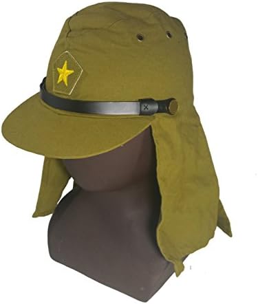 Repro WWII WW2 Japanese Solider Hat and Flap Neck Cover Cap 59 CM Dark Grey