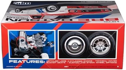 MPC 1975 Datsun Pickup BRE Model Kit – 1:25 Scale Plastic Truck Model, Wide-Body Racer or Stock Build, 129 Parts