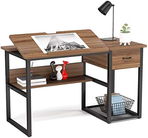 Tribesigns Drafting Table with Storage Drawers
