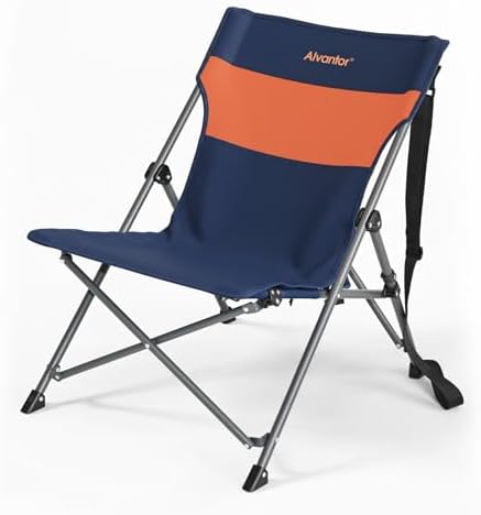 Alvantor® Camping Chair, Full Mesh Folding Beach Chair Breathable High Back Portable Lawn Chair for Outdoor, Armrest, Cup Holder, Easy Use Seat for Travel, Fishing, Pinic, Sports Event, 24"x31"x38"