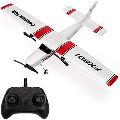 RC Plane Remote Control Airplane - PLRB Toys 2.4Ghz 2 Channels DIY RC Airplane Radio Control Cessna 182 Aircraft EPP Foam Glider Toys (Two Batteries)