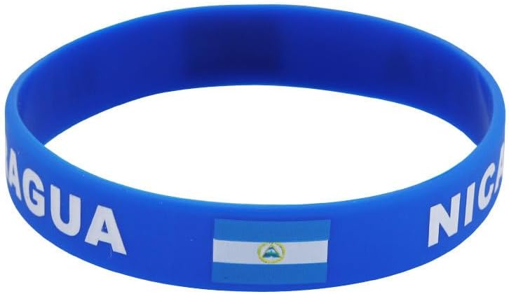 4 Nicaragua Flag Silicone Bracelets, Outdoor Sports Wristbands, Nicaragua Travel Souvenirs Casual Accessories