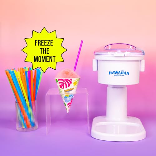 Hawaiian Shaved Ice S700 Snow Cone Machine Kit with 6 - 16oz. Syrups: Cherry, Grape, Blue Raspberry, Tiger’s Blood, Lemon-Lime, Pina Colada