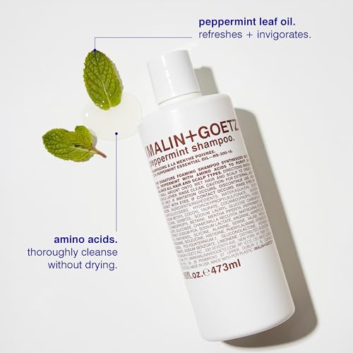 MALIN+GOETZ Clarifying Shampoo | Cool Peppermint Formula | Daily Cleanser with Amino Acids | For All Hair Types | Vegan, Sulfate-Free & Unisex