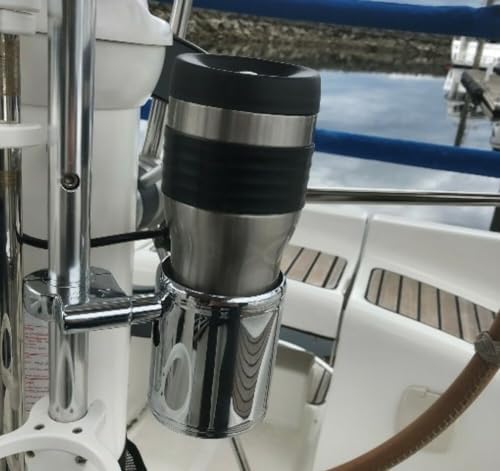 Chrome Cup Holder Bar Mount 7/8, 1, 1 1/4