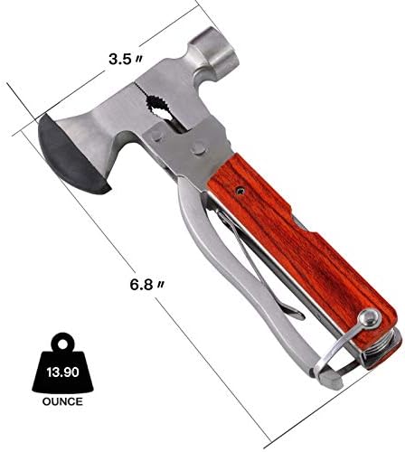 18-in-1 Multitool Camping Axe Hammer, Multi Tool with Plier, Knife | Emergency Escape Tool, Survival Gear for Outdoor Hunting Hiking, Fathers Day Gift for Men Dad Husband Boyfriend