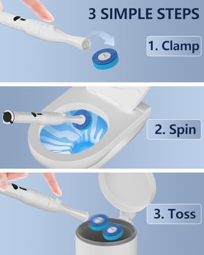 Electric Toilet Brush and Holder Set, Leebein 8 in 1 Electric Toilet Bowl Cleaning Kit with 8 Replaceable Brushes