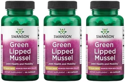 Swanson Green Lipped Mussel (Freeze-Dried) (500mg Each, 60 Capsules) | New Zealand Joint Health and Mobility Supplement, Natural Formula May Support Heart Health and Digestive Function