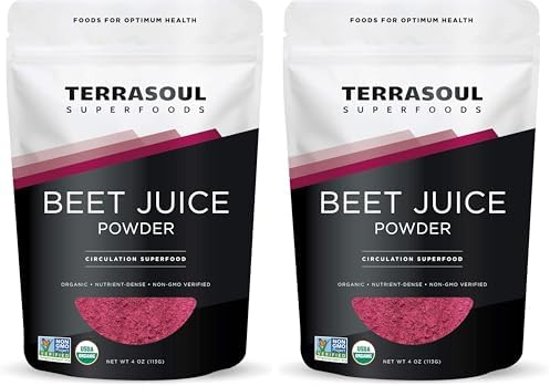 Terrasoul Superfoods Organic Beet Juice Powder, 4 Oz - Grown in USA | Concentrated Beet Juice Crystals | Energy & Stamina…