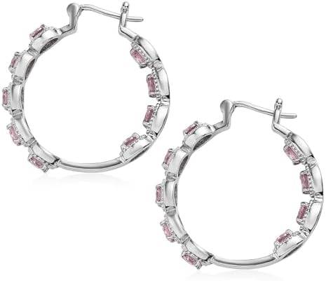 Pink Cubic ZirconiaEarrings in Stainless Steel
