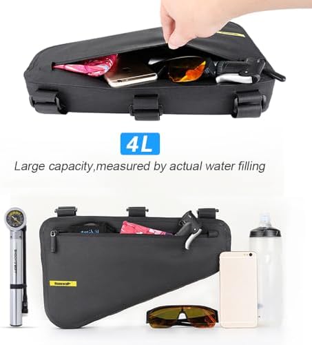 Rhinowalk Bike Frame Bag Bike Triangle Bag Waterproof top Tube Under The Bag, Suitable for Road Mountain Bike Sports, Gravel Bike