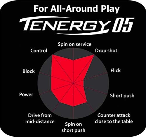 Butterfly Tenergy 05 Table Tennis Rubber | 1.7, 1.9, or 2.1 mm | Red or Black | 1 Sheet | Professional Table Tennis Rubber