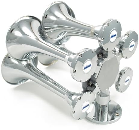 Hornblasters Admiral Chrome 5-Bell 12/24 Volt Train Horn
