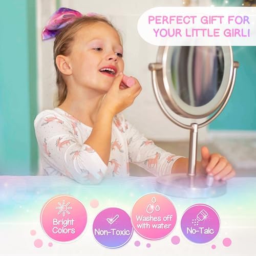 Kids Real Makeup Kit with Unicorn Purse Non Toxic Washable Make Up Set