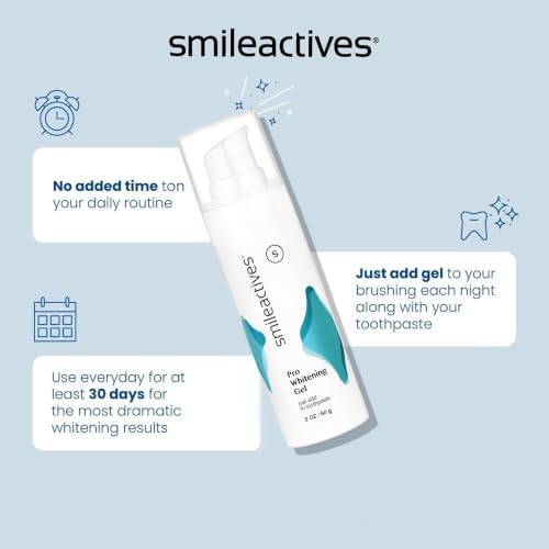 Smileactives Teeth Whitening Kit with Gel & Pen, Hydrogen Peroxide, 30-Day