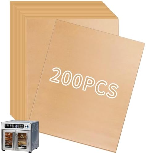 120PCS Air Fryer Liners Disposable for Emeril Lagasse 26QT Air Fryer | Unbleached Non-Stick Parchment Paper Sheets Accessories for Emeril Lagasse French Door 360 Air Fryer 26QT Toaster Oven
