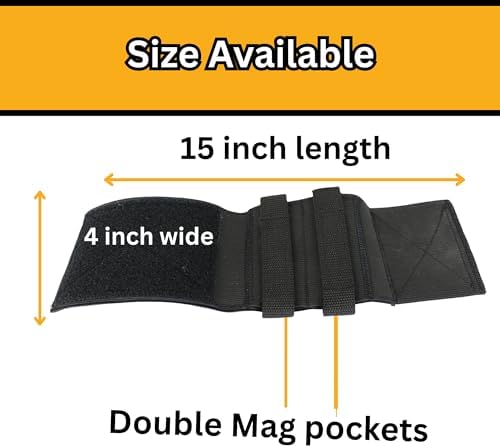 2 Magazine Ankle Holster with Padded Neoprene - CCW Concealed Carry Mag Ankle Holster - Single Stacked or Double Stacked, Black