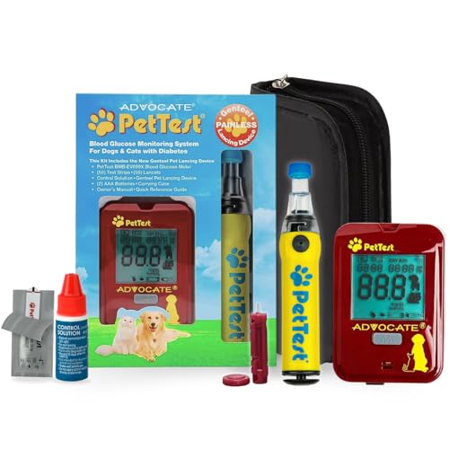 PetTest Genteel Glucose Monitor Kit for Dogs and Cats, Pain-Free Testing