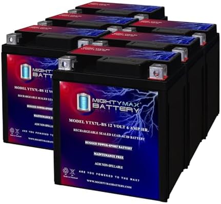 Mighty Max Battery YTX7L-BS -12 Volt 6 AH, 100 CCA, Rechargeable Maintenance Free SLA AGM Motorcycle Battery