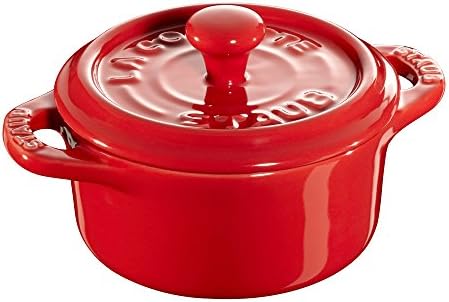 STAUB Ceramic Dutch Oven 3-piece Mini Round Cocotte, Dark Blue