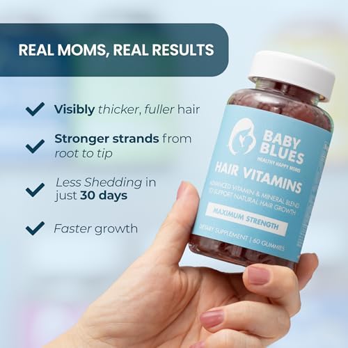 Baby Blues Postpartum Hair Loss Vitamins & Gummies for Women, Biotin & Collagen for Hair Growth Support, Thinning Hair Support