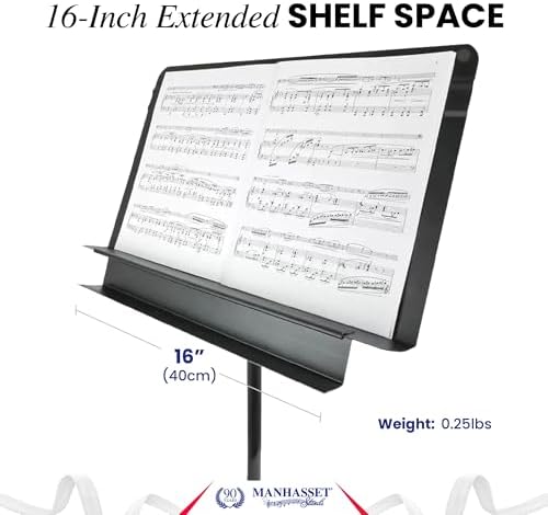 Manhasset 1100 Music Stand Accessory Shelf | Music Stand Accessory Shelf, Pencil and Reed Storage, Tuners, Small Tools, Rehearsal and Performance Use
