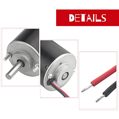 WMYCONGCONG DC Motor 12/24V 30W High Speed CW/CCW Permanent Magnet Motor (12V DC 3500RPM) and 37mm Dia Mounting Bracket Holder w/ 6mm Hex Coupling