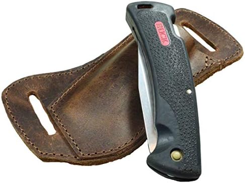 Hide & Drink, Horizontal Holster Compatible with Swiss Champ Victorinox Army Knife, Tool Case for Belt, Full Grain Leather, Handmade, Bourbon Brown