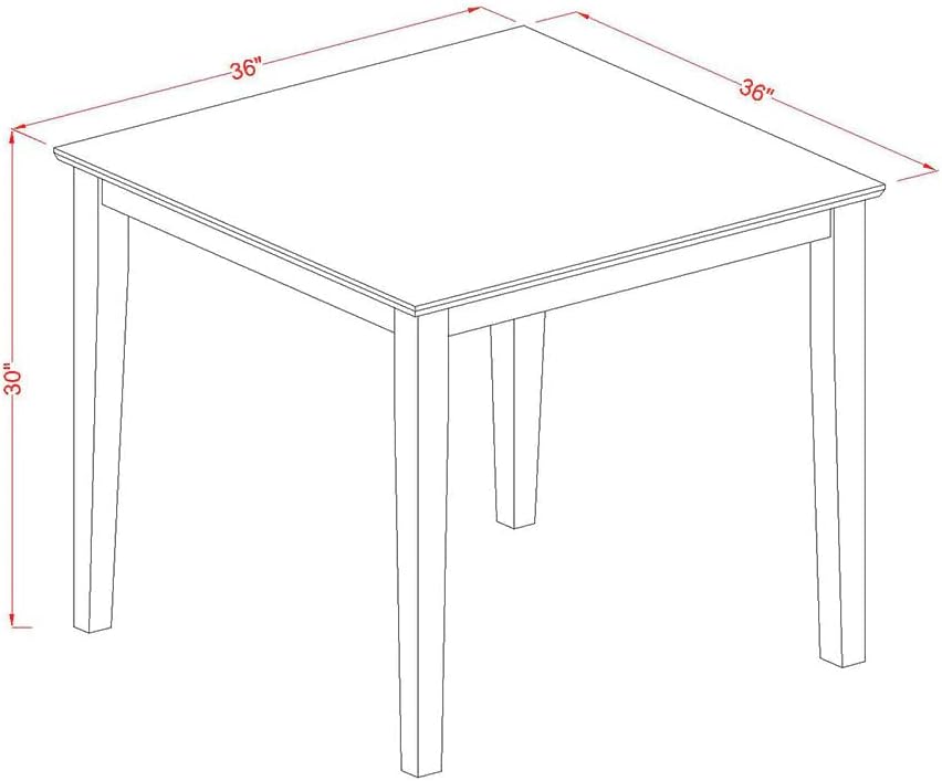 East West Furniture OXT-ANA-T Oxford Square Dining Table for Small Spaces, 36x36 Inch, Natural