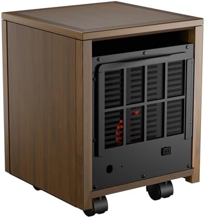 DR. INFRARED HEATER DR-998, 1500W Dual Heating Infrared Space Heater with Humidifier, Oscillation, Remote Control, Thermostat & Safety Protection, Portable with Wheels, Energy Efficient, Cherry