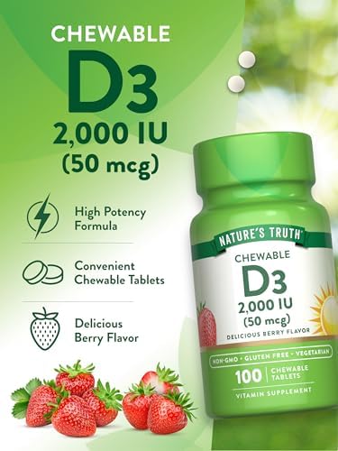 Nature's Truth Chewable Vitamin D3 | 2,000 IU | 100 Tablets