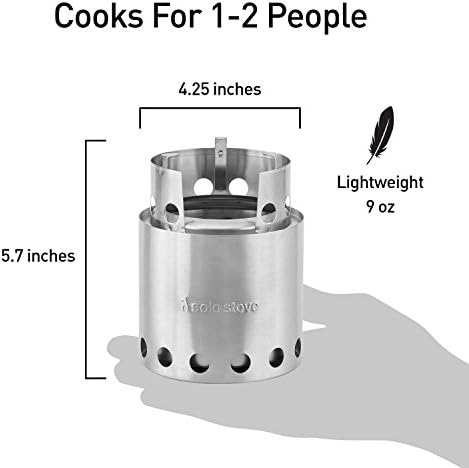 Solo Stove Lite - Portable Camping Hiking and Survival Stove | Powerful Efficient Wood Burning and Low Smoke | Gassification Rocket Stove for Quick