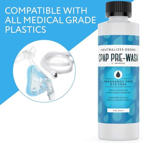 IMPRESA CPAP Pre-Wash Cleaning Solution - 8 Fl Oz, Made in USA - Odor Neutralizing Unscented Soap - Deep Pre-Wash Cleaning - Compatible with CPAP & BiPAP Machines