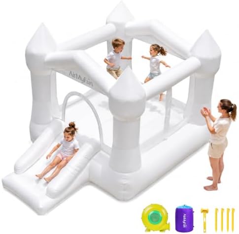 AirMyFun Pink Inflatable Toddler Bounce House with Blower, Indoor/Outdoor Jumping Castle for Kids 3-8, Inflatable Bouncy House with Slide, 82011B