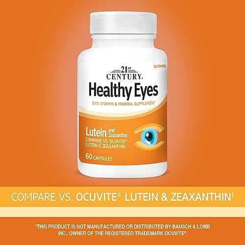 21st Century Healthy Eyes Lutein & Zeaxanthin Capsules, Vision, 60 Count | Advanced Eye Vitamin with Lutein & Zeaxanthin Plus an Antioxidant Formula