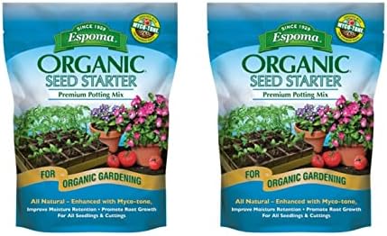 Espoma Organic Seed Starter Premium Potting Soil Mix - All Natural & Organic Seed Starting Mix with Mycorrhizae. for Organic Gardening, 8 qt, Pack of 1