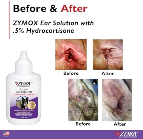 ZYMOX Enzymatic Ear Solution with 0.5-Percent Hydrocortisone | for Dog & Cat, 1.25 oz