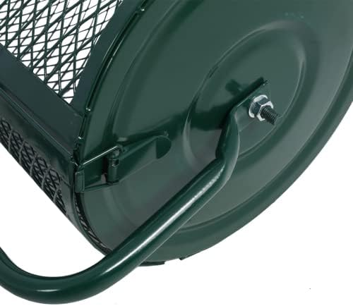 Peat Moss Spreader 24inch,Compost Spreader Metal Mesh,T Shaped Handle for Planting Seeding,Lawn and Garden Care Manure Spreaders Roller