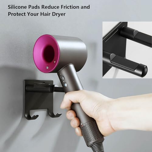 Hair Dryer Holder Stainless Steel Chromed (Black)
