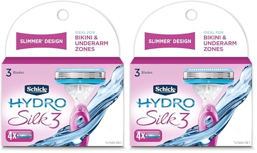 Schick Hydro Silk 3 Razor Blades Refills for Women, 4 Count