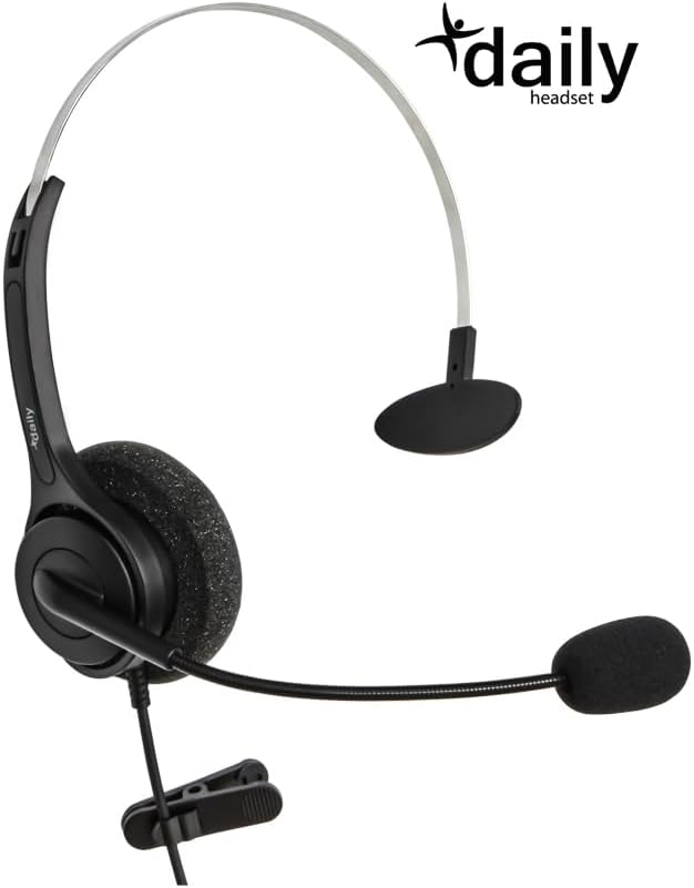 DailyHeadset 2.5 mm Jack Phone Headset On Ear Headphones | Hands Free, landline and cordless phones that are headset ready telephones with a 2.5mm headset port