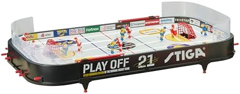 STIGA Table-Top Rod Hockey Game Play Off 21 – Classic Ice Hockey Action with Enhanced Features, Easy Assembly, Includes 2 Pucks – Fun for All Ages