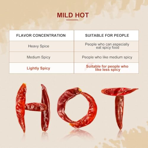 52USA Dried Chilli Peppers, Whole Dried Chilies 4 oz, Mild Spicy Chili Peppers, 100% Natural & Premium Sichuan Red Dry Chilis, Red Chili Peppers