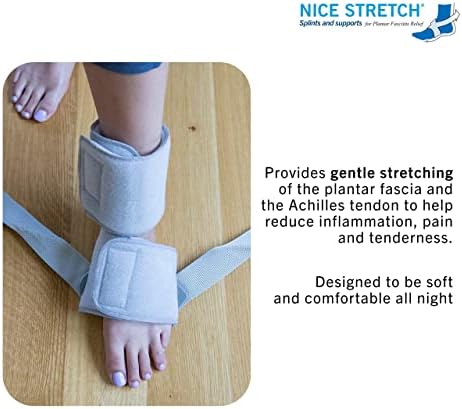 Brownmed Nice Stretch X Lite - Dorsal Foot & Ankle Night Splint for Plantar Fasciitis & Tendonitis - Adjustable Universal Fit