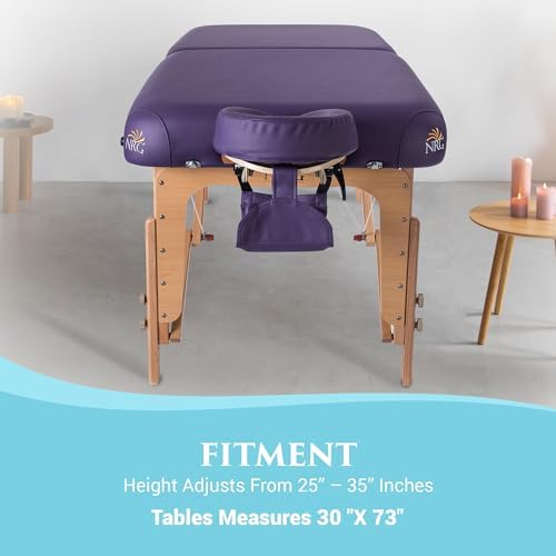 NRG Vedalux Portable Massage Table Package | Burgundy | Folding Lightweight Massage Bed | Professional Spa Table with Face Cradle, Hanging Armrest & Carrying Case